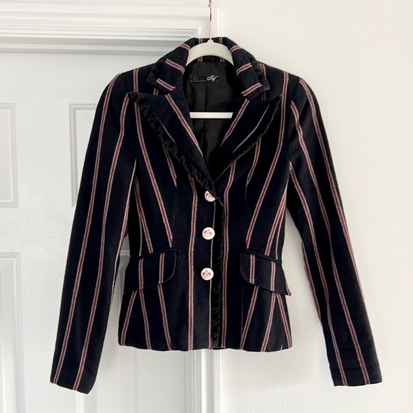 ❤️ ASO Gossip Girl Striped Navy Blazer - Picture 6 of 11